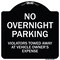 Signmission Designer Series-No Overnight Parking, Black & White Heavy-Gauge Aluminum, 18" x 18", BW-1818-9828 A-DES-BW-1818-9828 - alternate 1
